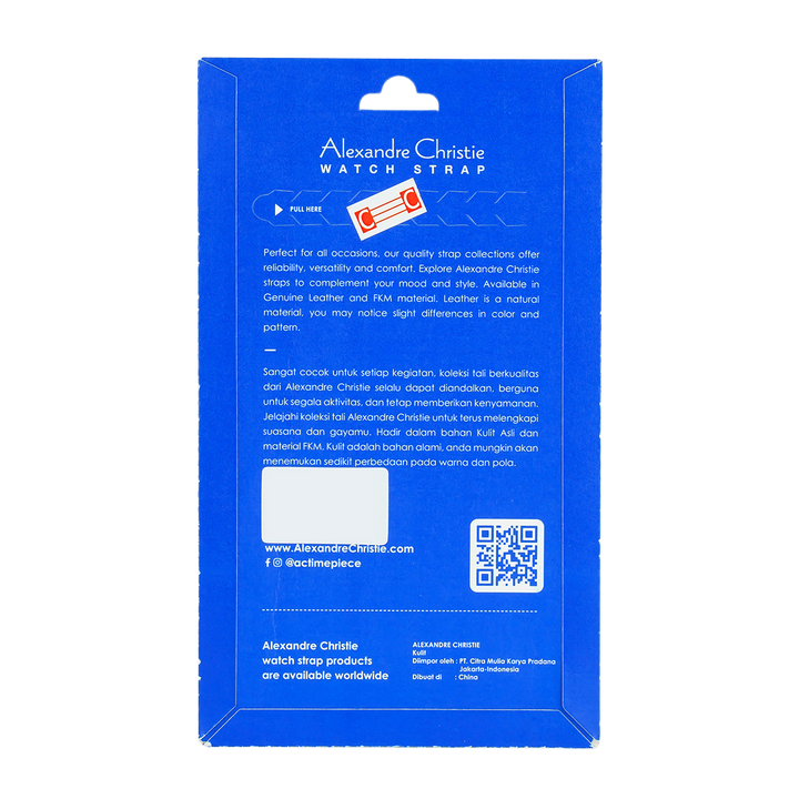 Strap Tali Jam Tangan Alexandre Christie ACR26IPBA_FKM Black Rubber Strap