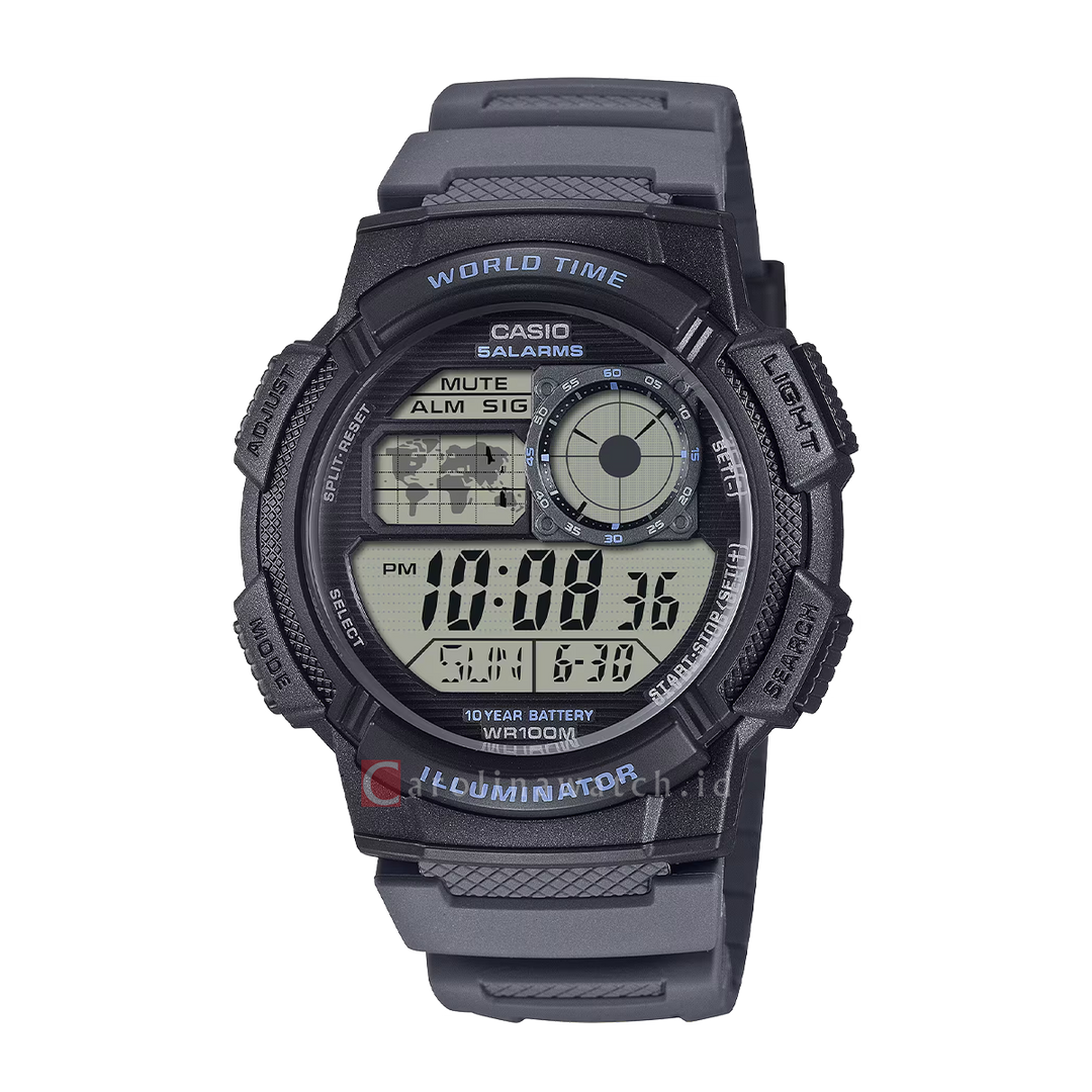 Jam Tangan Casio AE-1000W-8A Men Digital Dial Black Resin Band