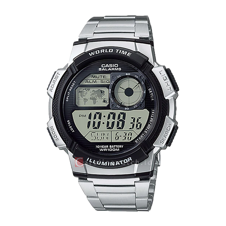 Jam Tangan Casio General AE-1000WD-1A Men Digital Dial Stainless Steel Strap