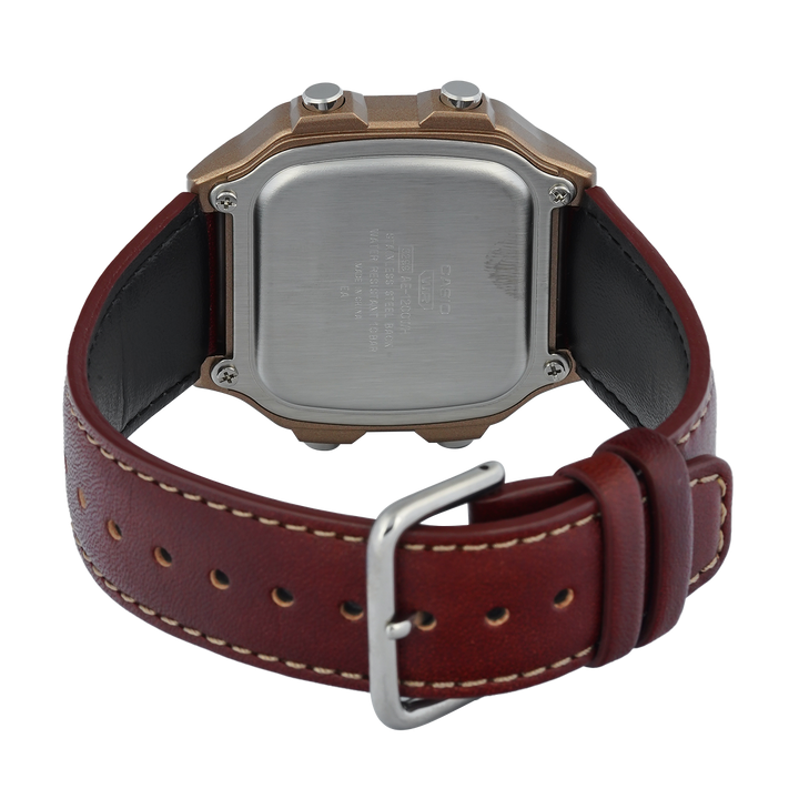 Jam Tangan Casio General AE-1200WHL-5A Men Digital Dial Maroon Leather Band