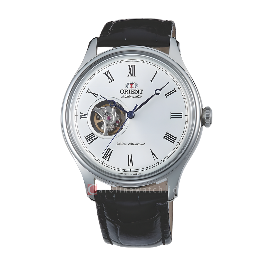 Jam Tangan Orient AG00003W Classic Automatic Men Silver White Dial Black Leather Strap