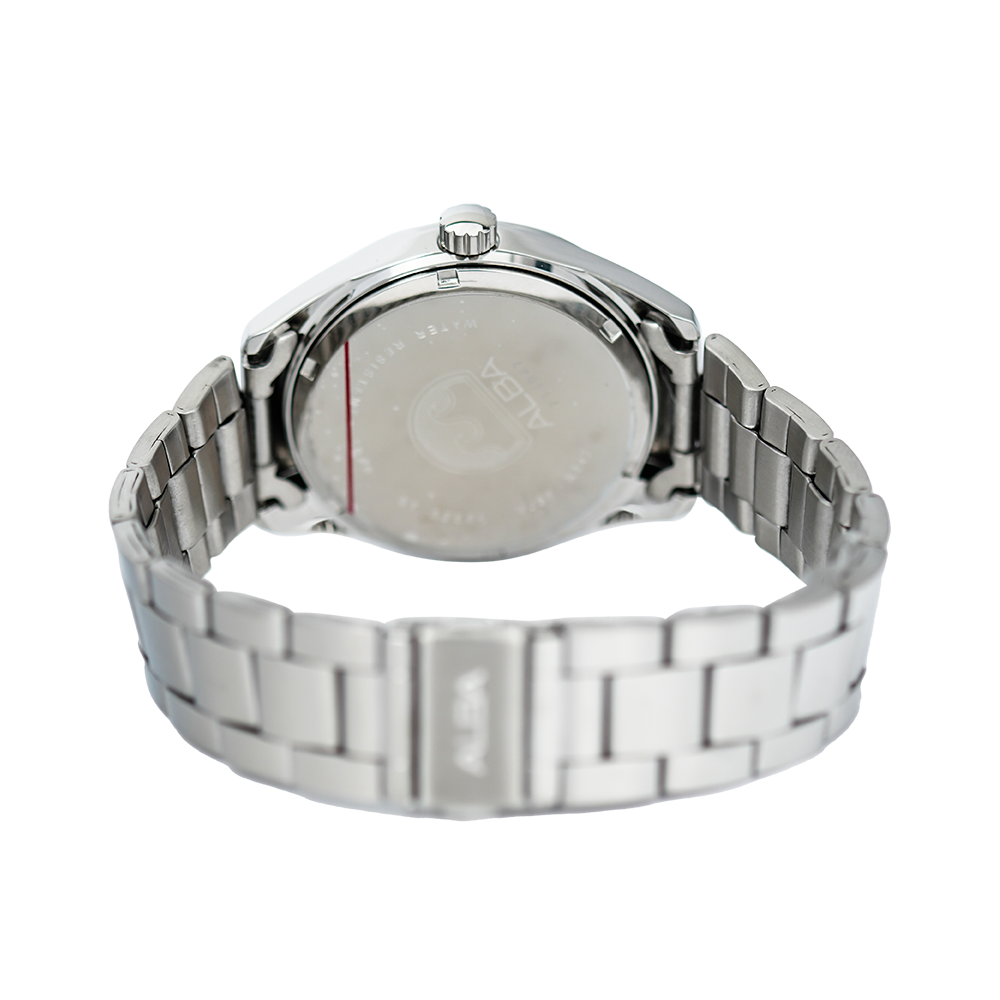 Jam Tangan ALBA Fashion AG8389X1 Men White Dial Stainless Steel Strap