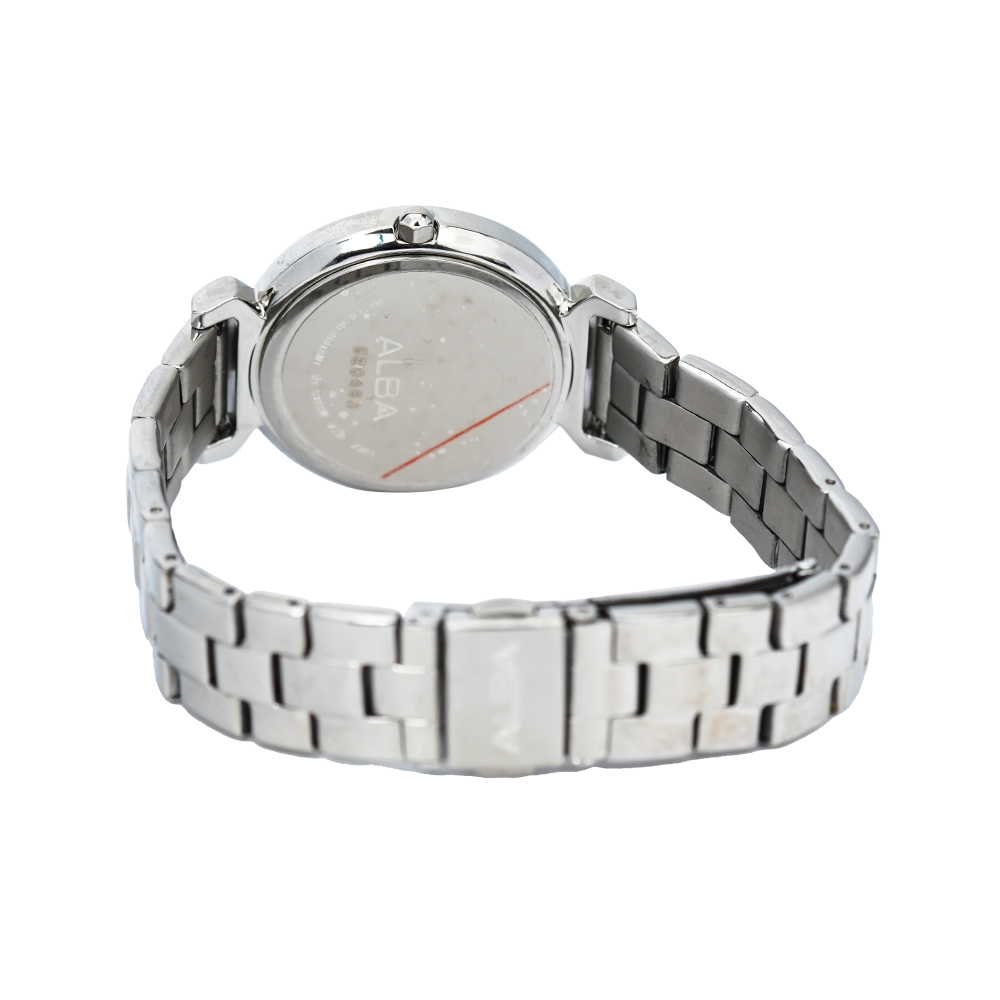Jam Tangan ALBA AG8433X1 Women Black Dial Stainless Steel Strap