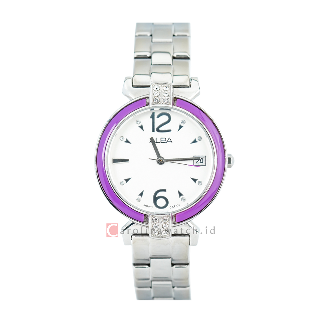 Jam Tangan ALBA AG8439X1 Women White Dial Stainless Steel Strap