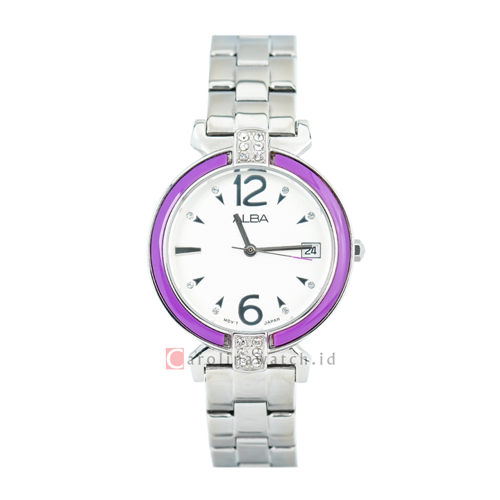 Jam Tangan ALBA AG8439X1 Women White Dial Stainless Steel Strap