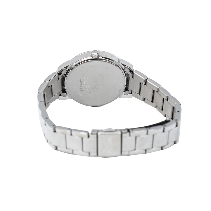 Jam Tangan ALBA AG8H05X1 Women Black Dial Stainless Steel Strap