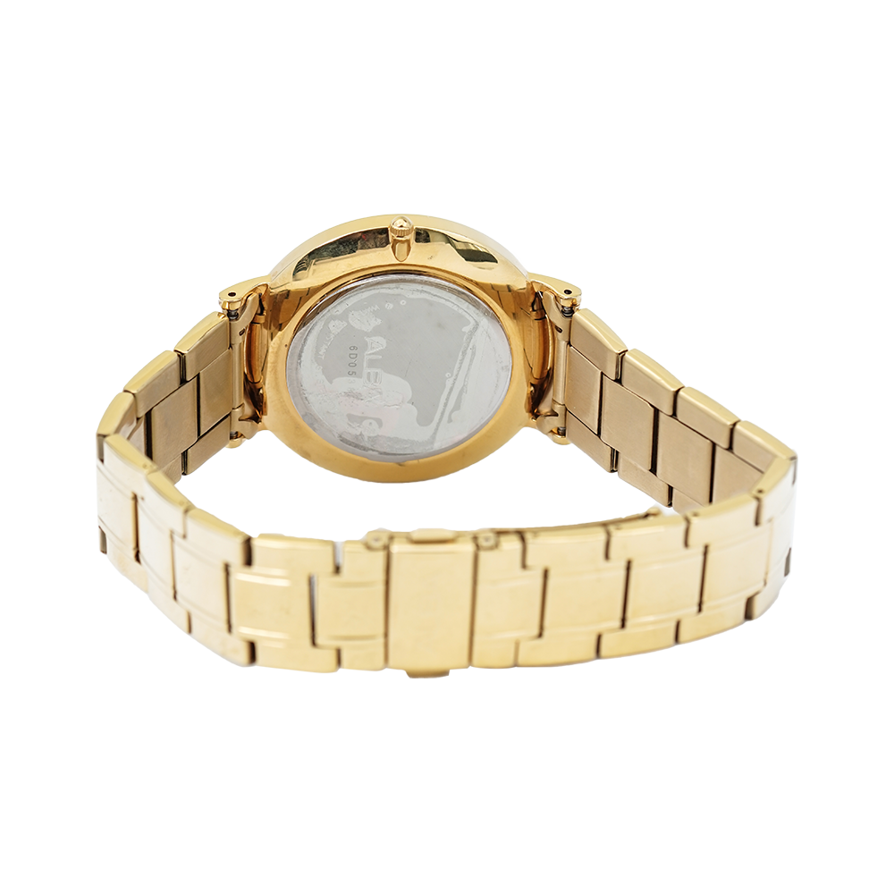 Jam Tangan ALBA AG8H12X1 Men White Dial Gold Stainless Steel Strap
