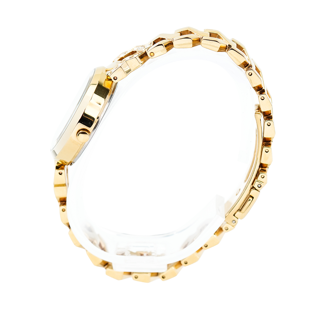 Jam Tangan ALBA AG8H74X1 Women Light Champagne Patterned Dial Gold Stainless Steel Strap