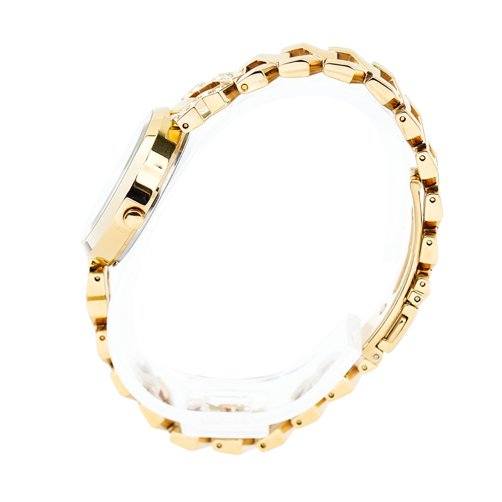 Jam Tangan ALBA AG8H74X1 Women Light Champagne Patterned Dial Gold Stainless Steel Strap