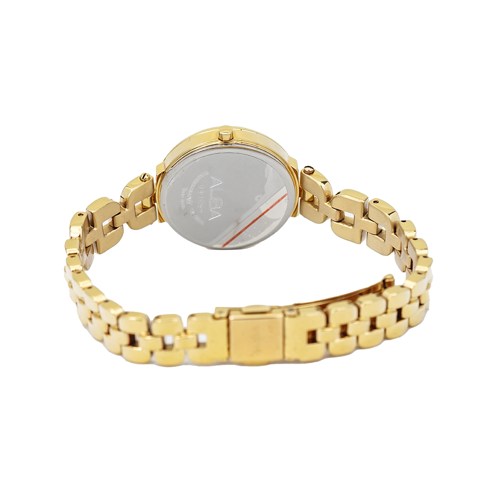 Jam Tangan ALBA Fashion AG8J48X1 Women Gold Dial Gold Stainless Steel Strap