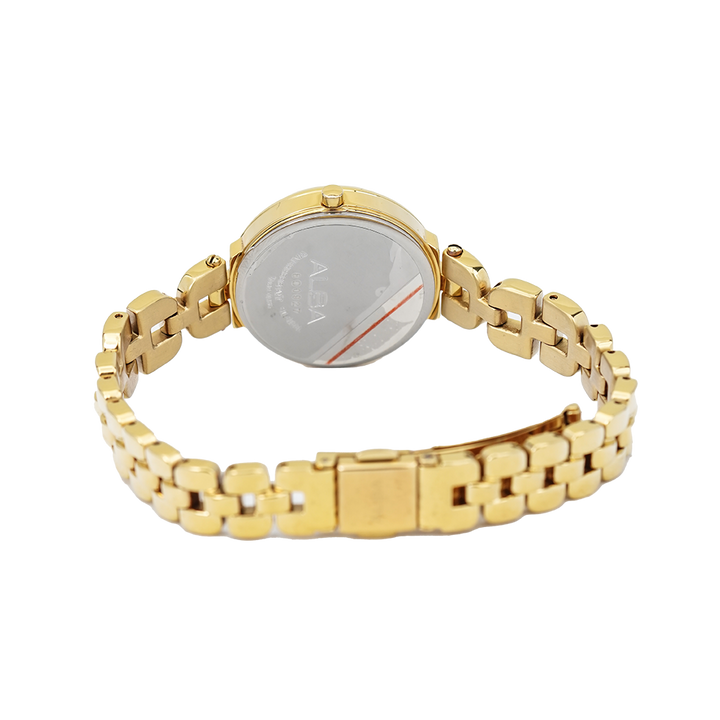 Jam Tangan ALBA Fashion AG8J48X1 Women Gold Dial Gold Stainless Steel Strap