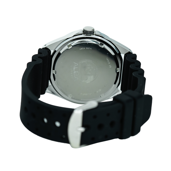 Jam Tangan ALBA Active AG8K17X1 Men Blue Dial Black Rubber Strap