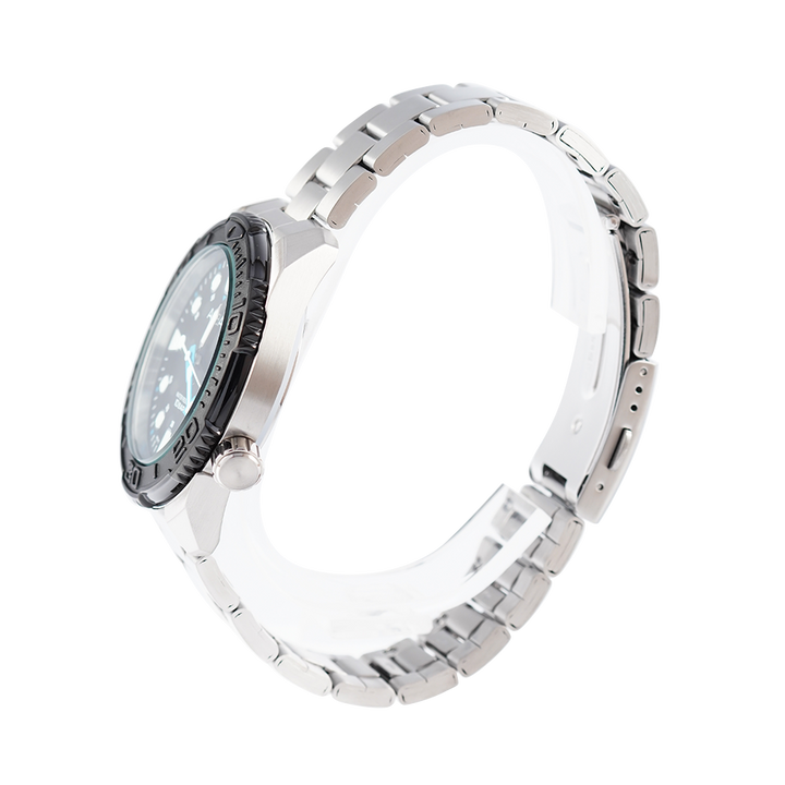 Jam Tangan ALBA AG8M15X1 Men Black Dial Stainless Steel Strap