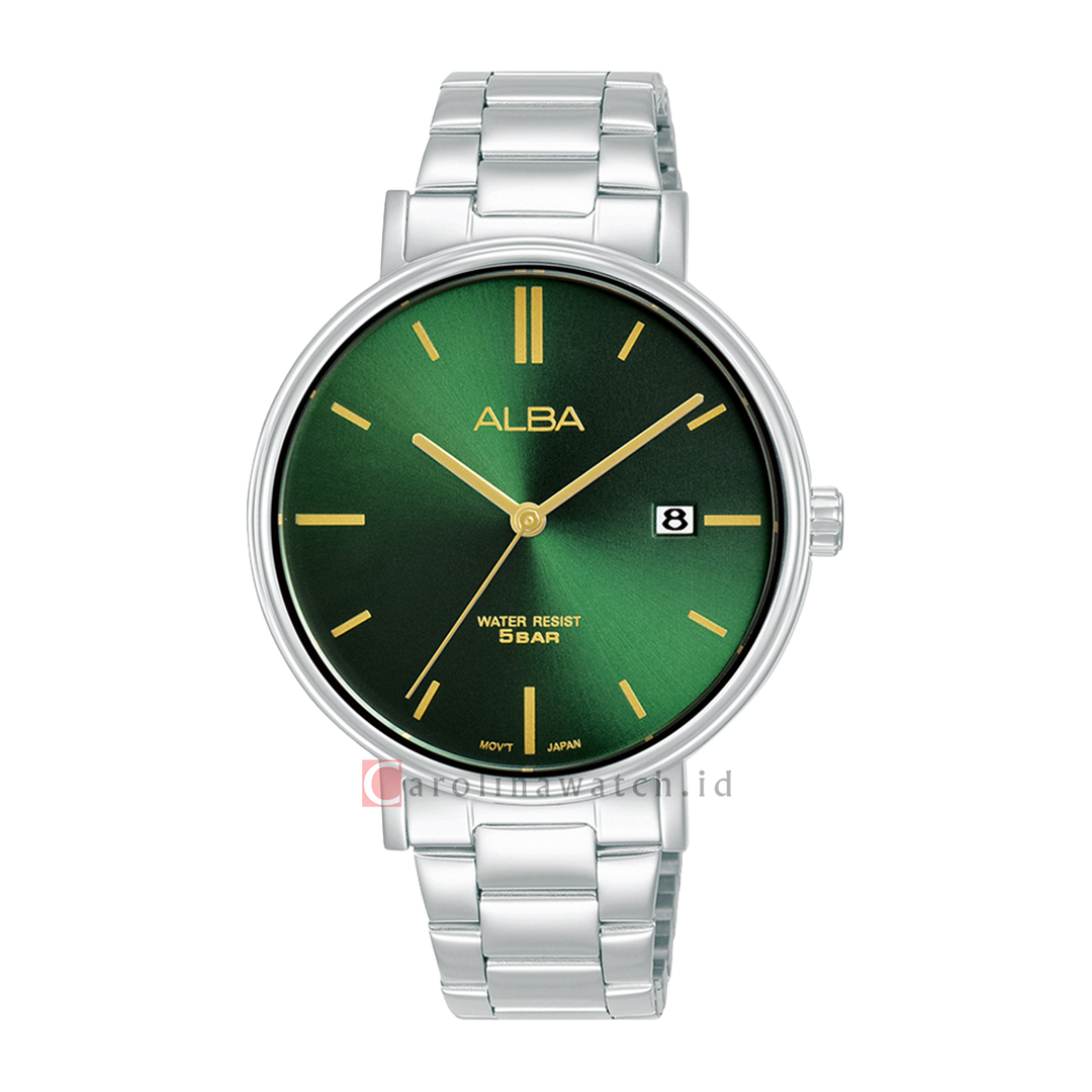 Jam Tangan ALBA AG8N99X1 Women Green Dial Stainless Steel Strap