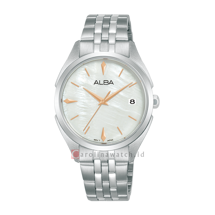 Jam Tangan ALBA CUTiE AG8P39X1 Women White Dial Stainless Steel Strap