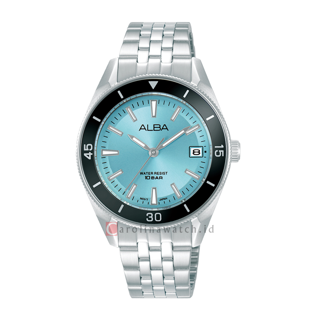 Jam Tangan ALBA AG8Q25X1 Women Turquoise Dial Stainless Steel Strap