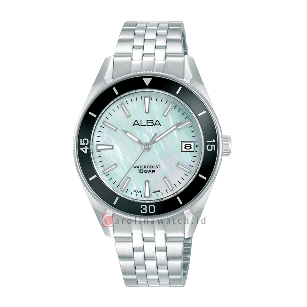 Jam Tangan ALBA AG8Q27X1 Women Sky Blue Dial Stainless Steel Strap