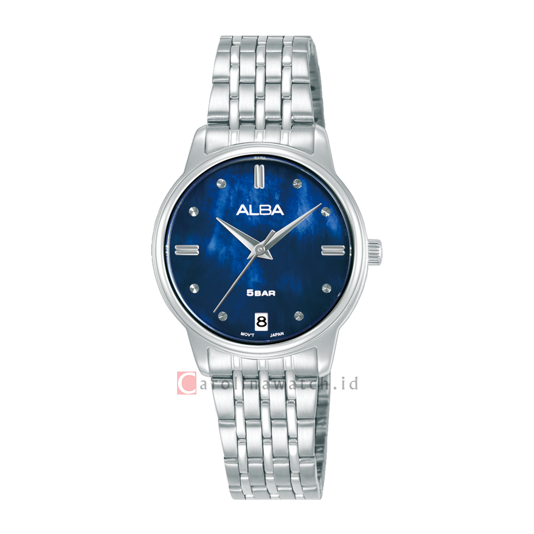 Jam Tangan Alba Fashion AG8Q77X1 Women Blue Dial Stainless Steel Strap