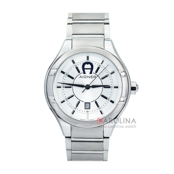 Jam Tangan Pria AIGNER AGA102105 White Dial Stainless Steel Strap