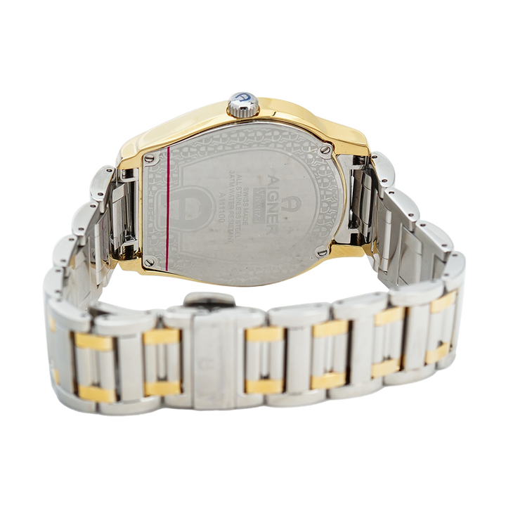 Jam Tangan AIGNER Vicenza AGA111115 Men Mother of Pearl Dial Dual Tone Stainless Steel Strap