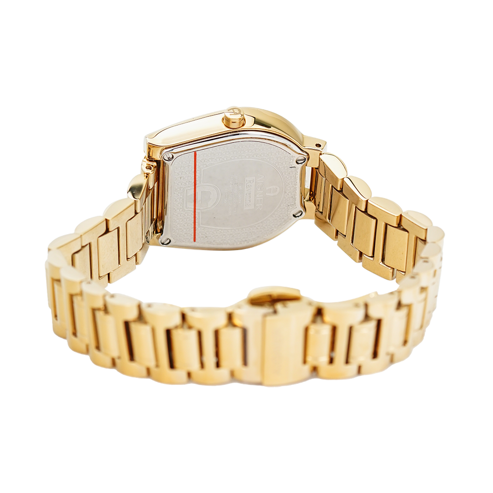 Jam Tangan AIGNER AGA122216 Women White MOP Dial Gold Stainless Steel Strap