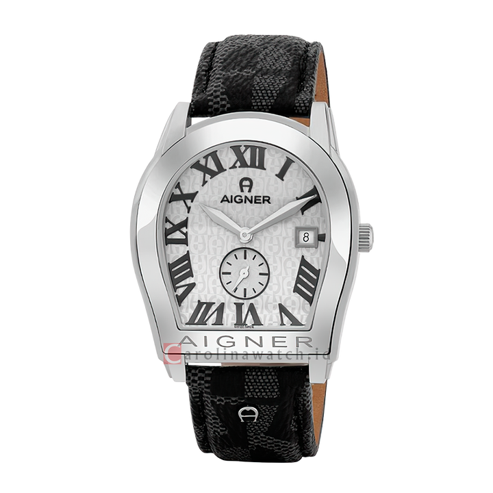 Jam Tangan AIGNER Modena AGA127101 Men White Dial Black Leather Strap