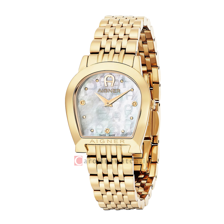Jam Tangan AIGNER Alessandria AGA130207 Women White Dial Gold Stainless Steel Strap