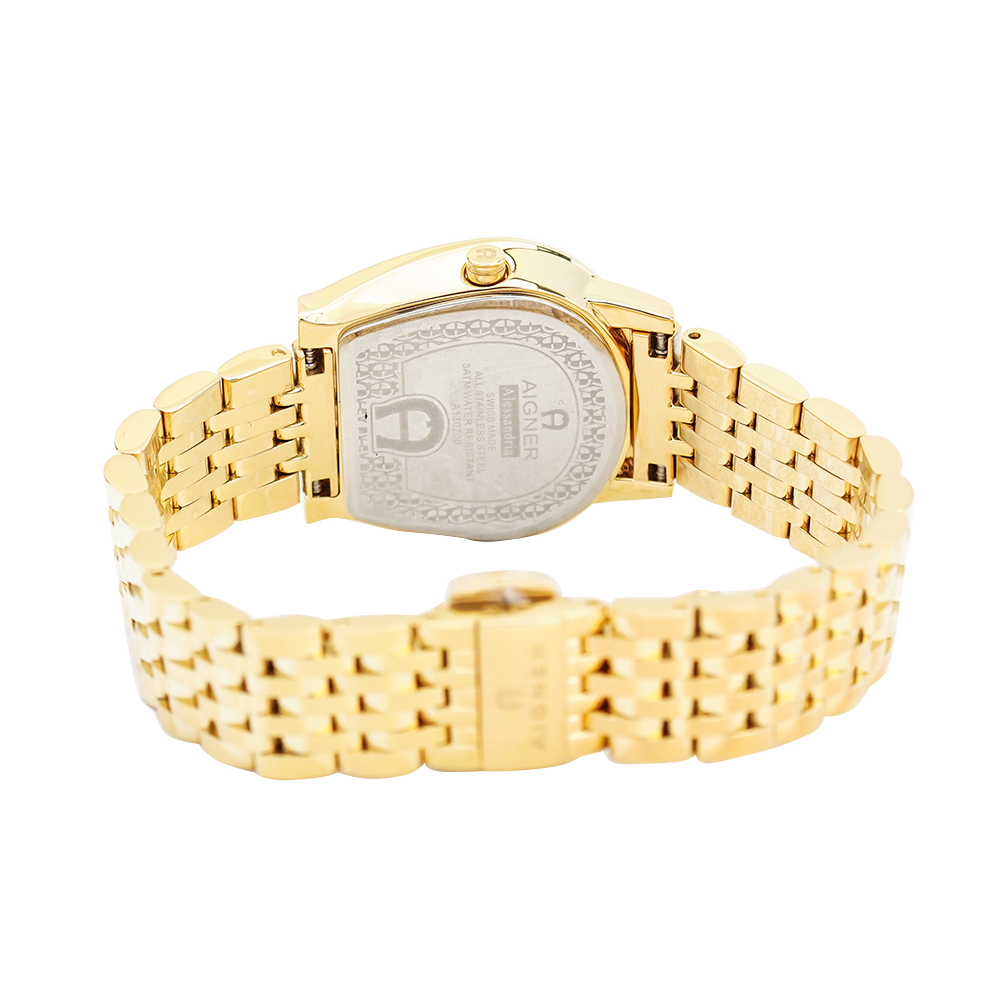 Jam Tangan AIGNER Alessandria AGA130207 Women White Dial Gold Stainless Steel Strap