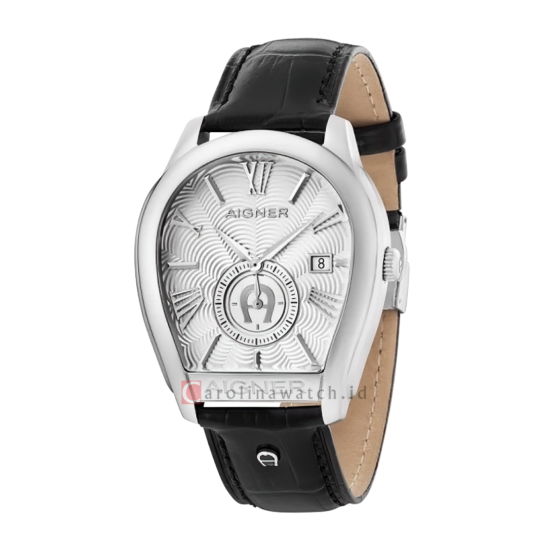 Jam Tangan AIGNER AGA131101 Men White Dial Black Leather Strap