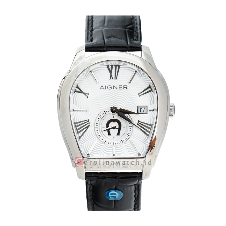 Jam Tangan AIGNER AGA131101 Men White Dial Black Leather Strap