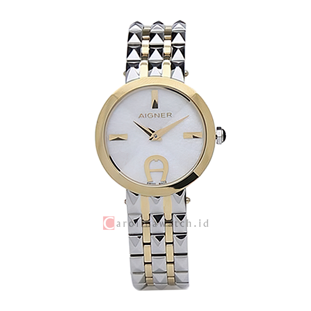 Jam Tangan AIGNER Prato AGA13211 Women White Dial Dual Tone Stainless Steel Strap