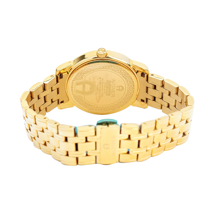 Jam Tangan AIGNER AGA26367 Women White Dial Gold Stainless Steel Strap