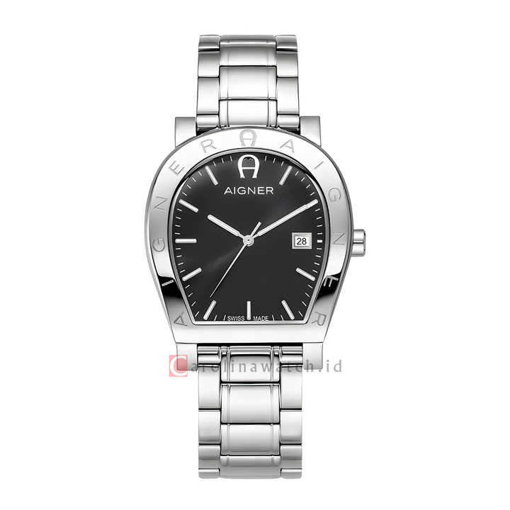 Jam Tangan AIGNER Diano AGT.251002 BOX SET Men Black Dial Stainless Steel Strap