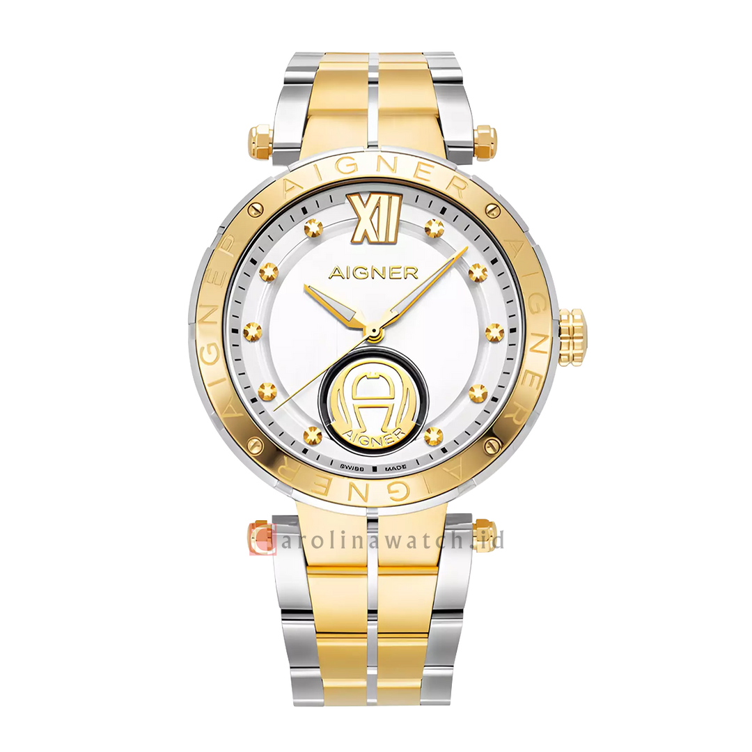 Jam Tangan AIGNER AGW.235001 Men Silver Dial Dual Tone Stainless Steel Strap