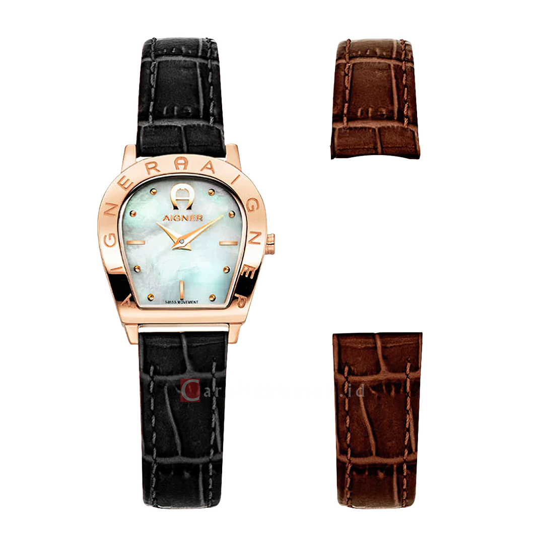 Jam Tangan AIGNER Aosta AGW.280004.C Women Mother of Pearl Dial Leather Strap