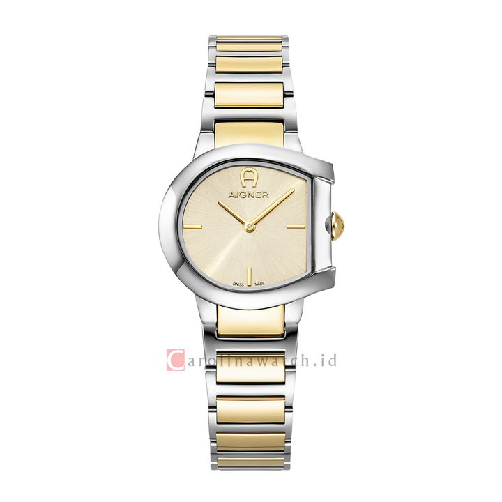 Jam Tangan AIGNER AGW.288002 Women Gold Dial Dual Tone Stainless Steel Strap