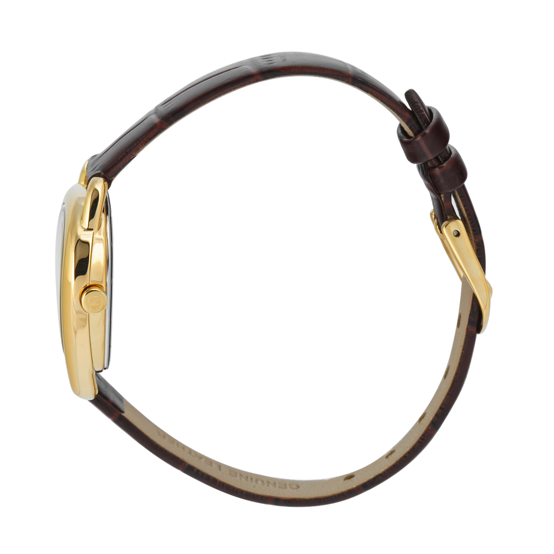 Jam Tangan AIGNER AGW.296002.C Women Silver Dial Brown Leather Strap