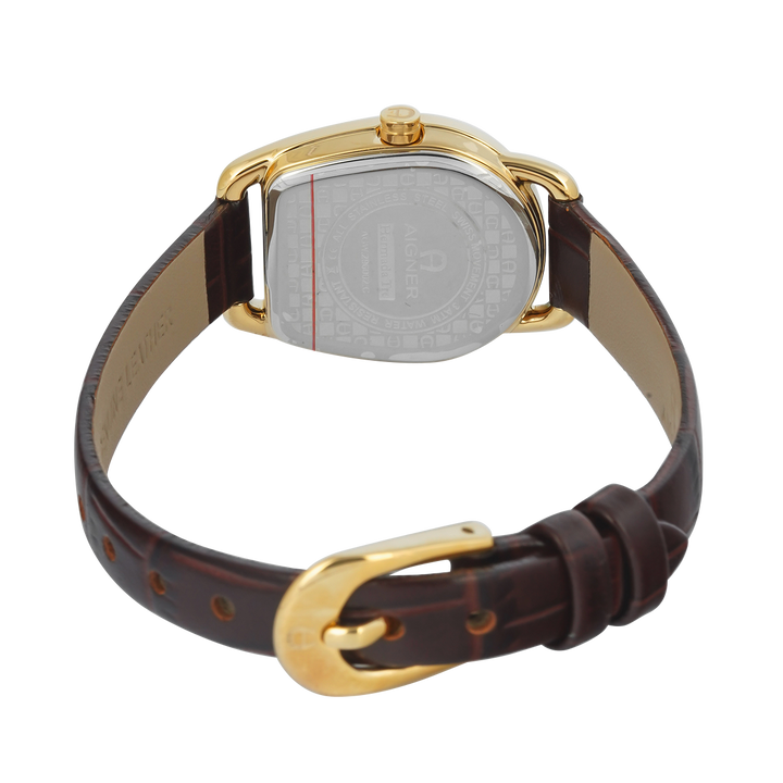 Jam Tangan AIGNER AGW.296002.C Women Silver Dial Brown Leather Strap