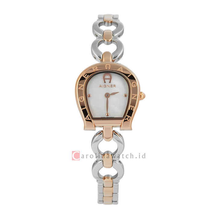 Jam Tangan AIGNER AGW.297002.C Women Silver Dial Dual Tone Stainless Steel Strap