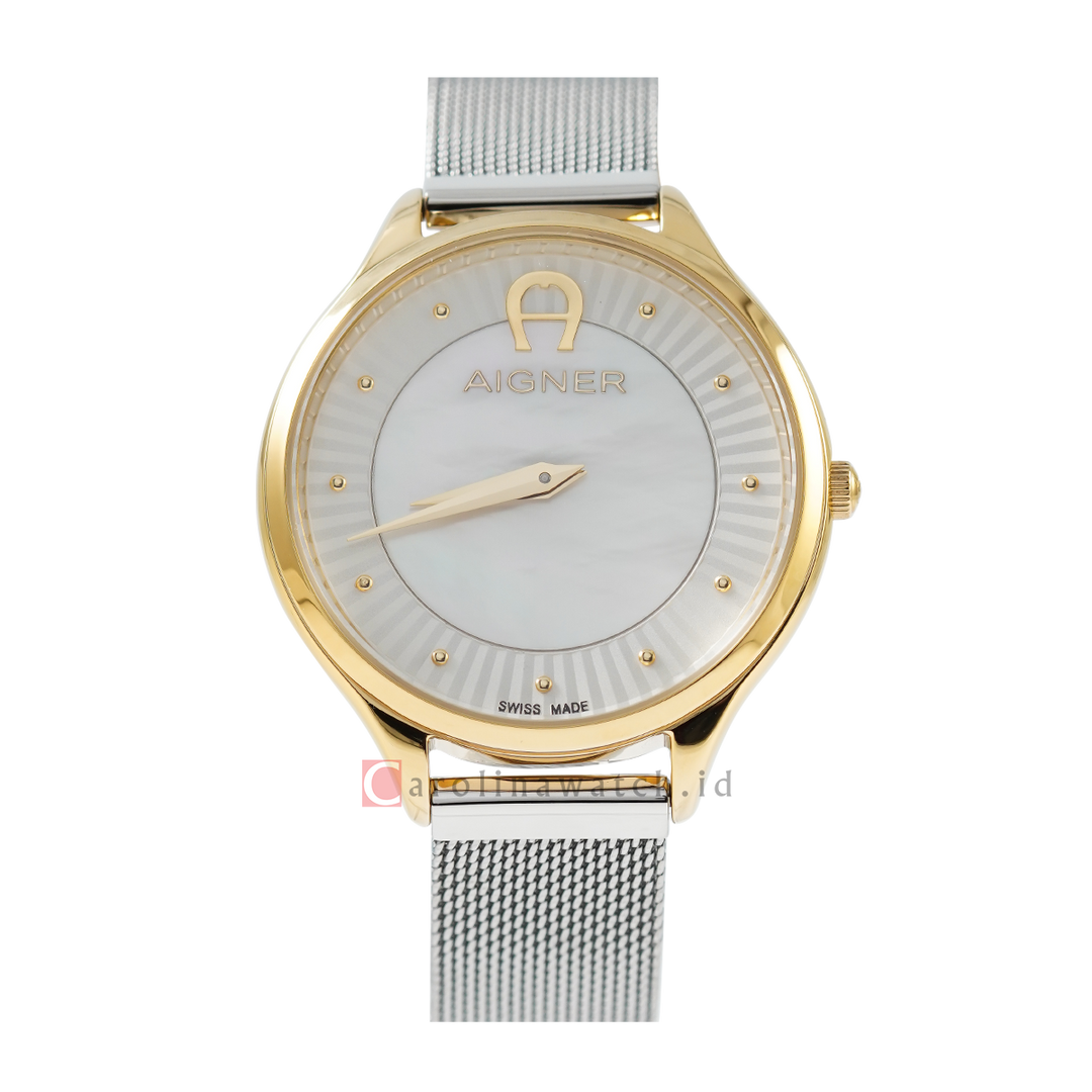 Jam Tangan AIGNER AGW233003 Women Mother of Pearl Dial Stainless Steel Strap