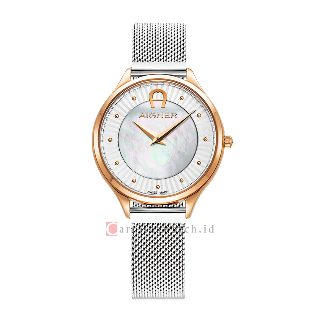 Jam Tangan AIGNER AGW233004 Women Mother of Pearl Dial Stainless Steel Strap