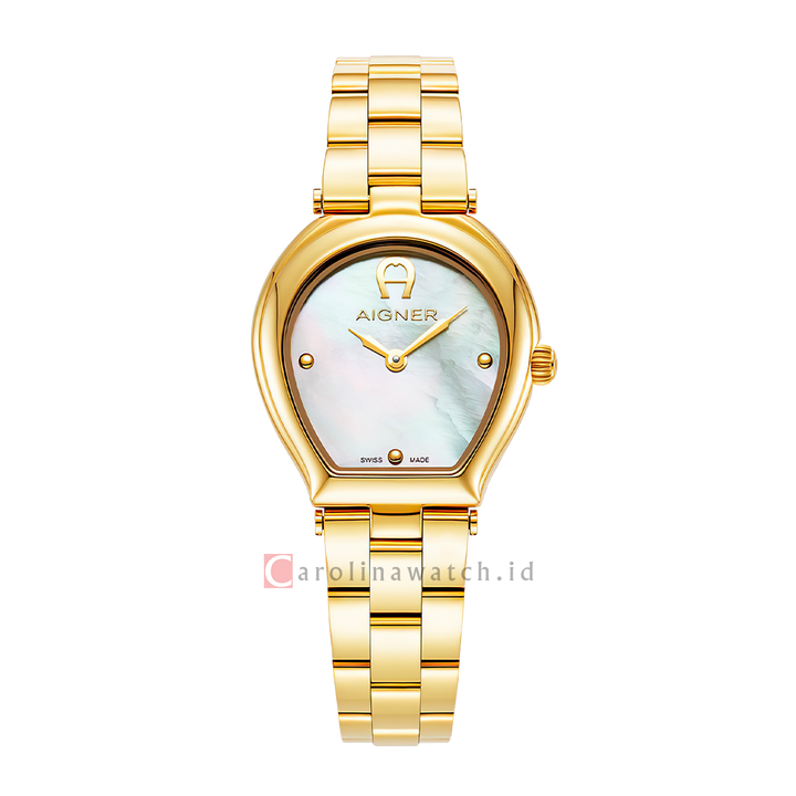 Jam Tangan AIGNER AGW238012 Women Mother of Pearl Dial Gold Stainless Steel Strap