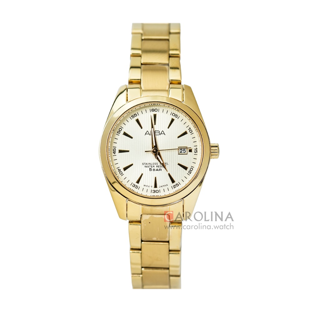 Jam Tangan ALBA AH7A22X1 Women Gold Dial Gold Stainless Steel Strap