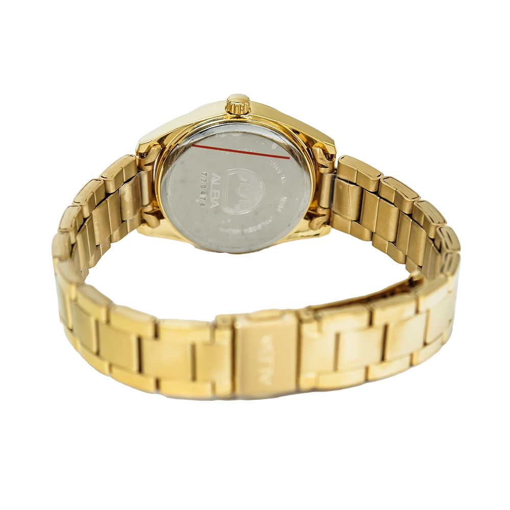 Jam Tangan ALBA AH7A22X1 Women Gold Dial Gold Stainless Steel Strap