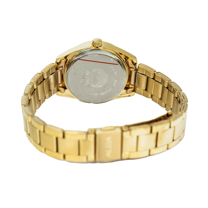 Jam Tangan ALBA AH7A22X1 Women Gold Dial Gold Stainless Steel Strap