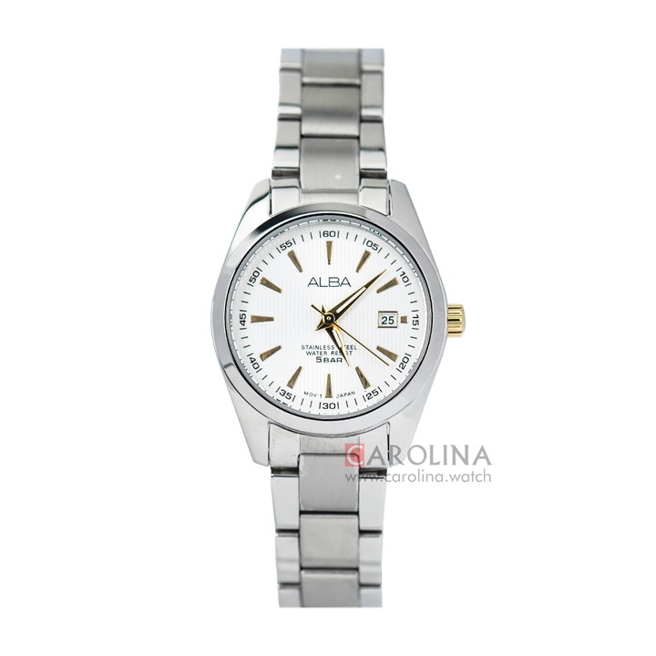 Jam Tangan ALBA AH7A23X1 Women Silver Dial Stainless Steel Strap