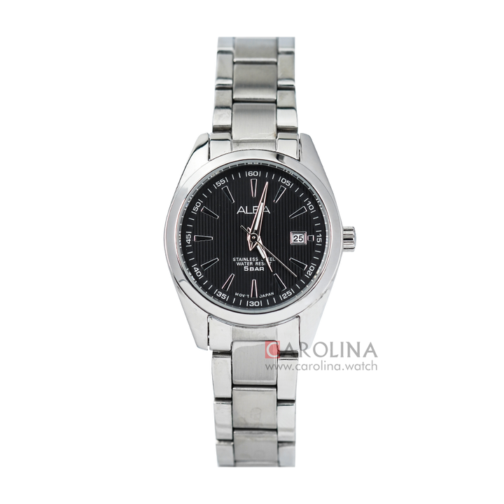 Jam Tangan ALBA AH7A25X1 Women Black Dial Stainless Steel Strap