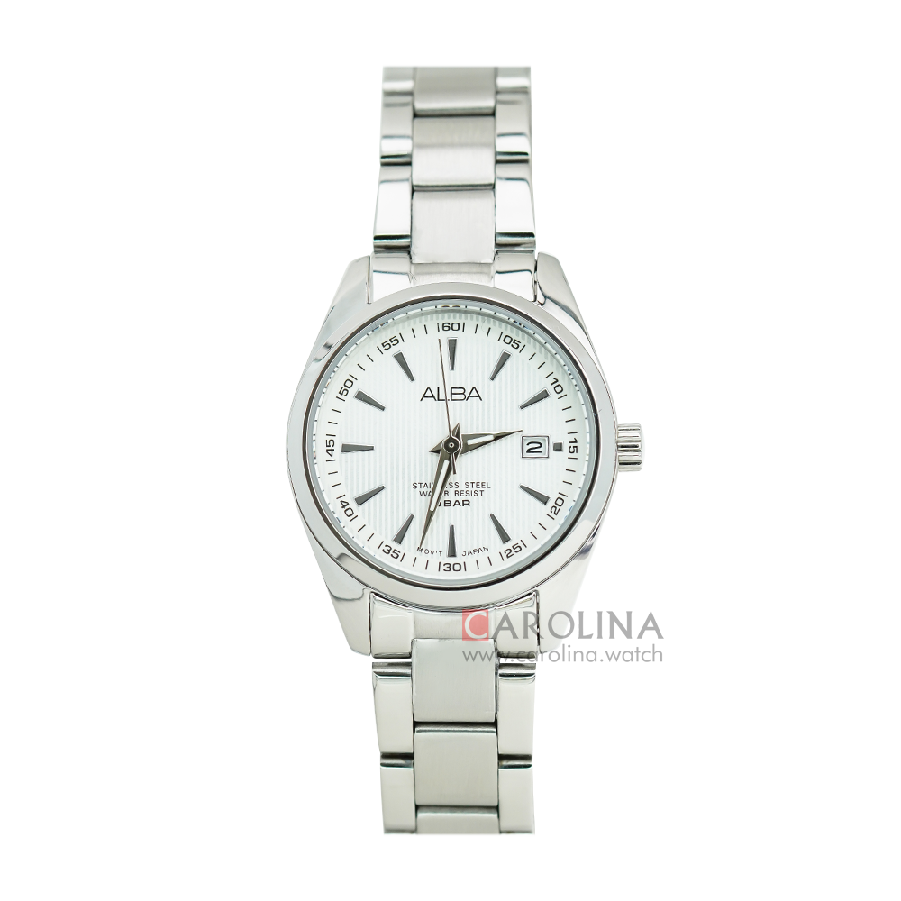 Jam Tangan ALBA AH7A27X1 Women White Dial Stainless Steel Strap