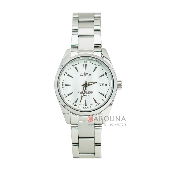 Jam Tangan ALBA AH7A27X1 Women White Dial Stainless Steel Strap