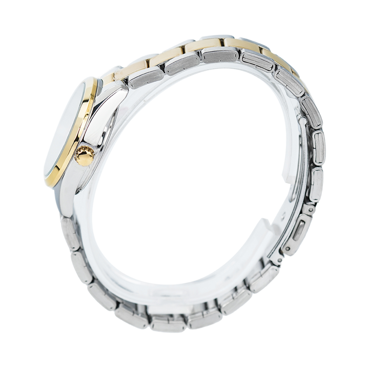 Jam Tangan ALBA AH7A28X1 Women White Silver Dial Dual Tone Stainless Steel Strap